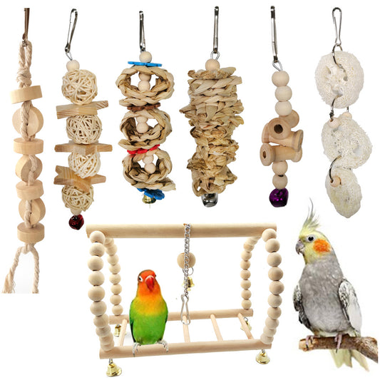 7-Piece Bird Enrichment Toy Bundle